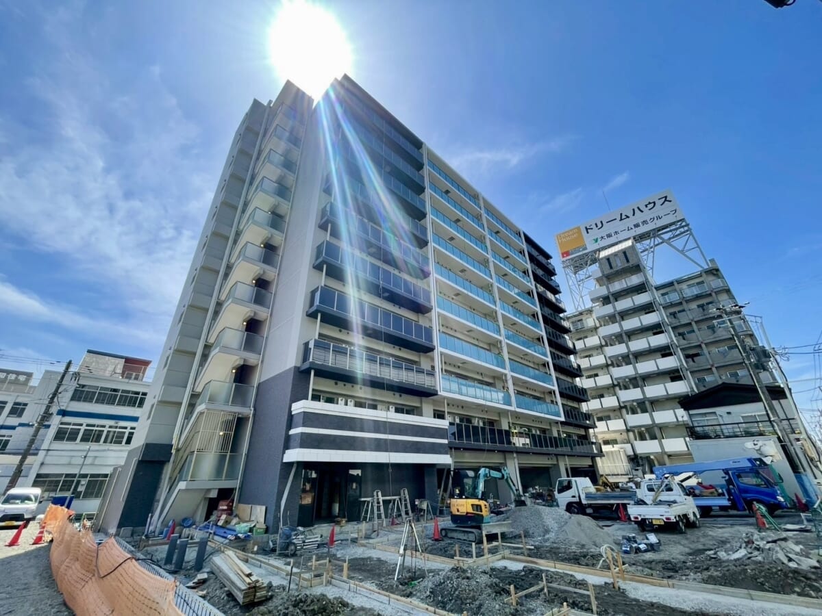 【エスリード大阪イーストエッジ】/東成/深江橋駅/1K/新築ペットOK1K🐕南向き🌞パリッとかっこいいBIGなマンション♪